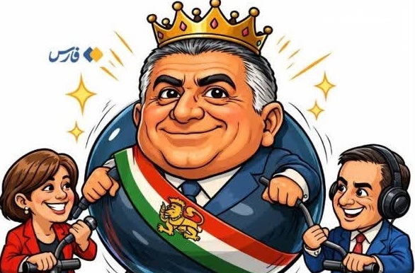 کاریکاتور| بزرگنمایی ۵۰۰ درصدی از پهلوی توسط بی‌بی‌سی و اینترنشنال