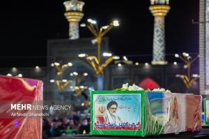 آیین وداع با پیکر شهید «اسماعیل خطیب» در حرم رضوی +عکس