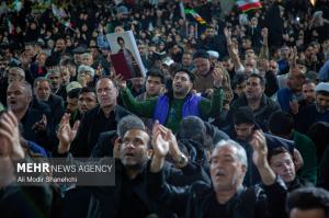 آیین وداع با پیکر شهید «اسماعیل خطیب» در حرم رضوی +عکس