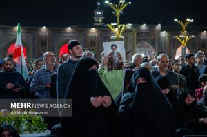 آیین وداع با پیکر شهید «اسماعیل خطیب» در حرم رضوی +عکس