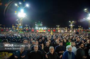 آیین وداع با پیکر شهید «اسماعیل خطیب» در حرم رضوی +عکس