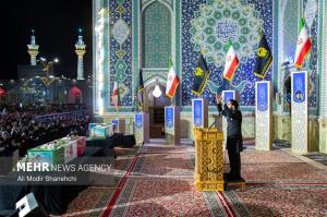 آیین وداع با پیکر شهید «اسماعیل خطیب» در حرم رضوی +عکس