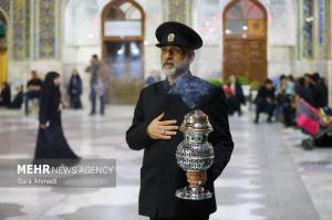 حرم مطهر رضوی در سوگ شهادت امام جعفر صادق(ع) +عکس