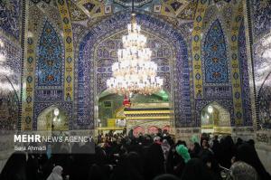 حرم مطهر رضوی در سوگ شهادت امام جعفر صادق(ع) +عکس