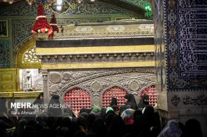 حرم مطهر رضوی در سوگ شهادت امام جعفر صادق(ع) +عکس