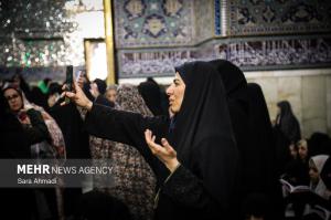 حرم مطهر رضوی در سوگ شهادت امام جعفر صادق(ع) +عکس