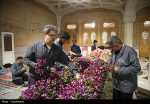 گل‌آرایی ضریح اخت‌الرضا(س) +عکس