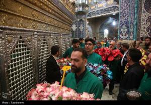 گل‌آرایی ضریح اخت‌الرضا(س) +عکس