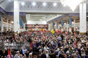 مراسم چهلم تدفین رهبر شهید انقلاب در قم +عکس
