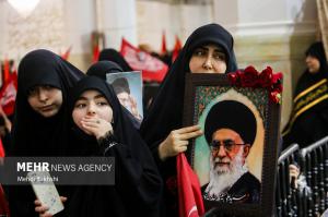 مراسم چهلم تدفین رهبر شهید انقلاب در قم +عکس
