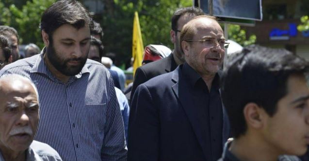 قالیباف و فرزندش در راهپیمایی