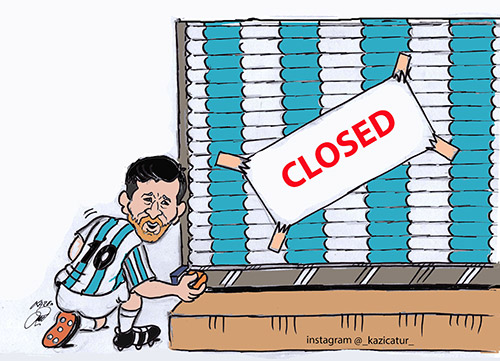 کاریکاتور::‌مسی و ناکامی در پله آخر