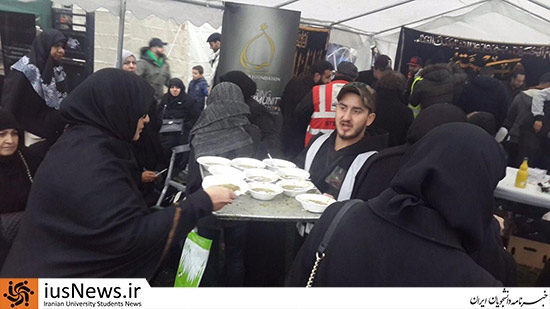 ابتکار دانشجویان ایرانی در میدان اصلی شهر لندن بمناسبت اربعین +تصاویر