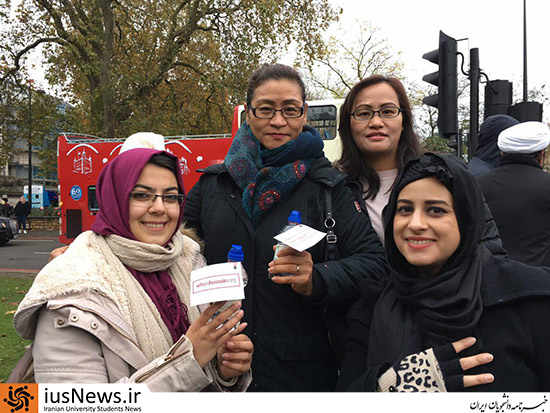 ابتکار دانشجویان ایرانی در میدان اصلی شهر لندن بمناسبت اربعین +تصاویر