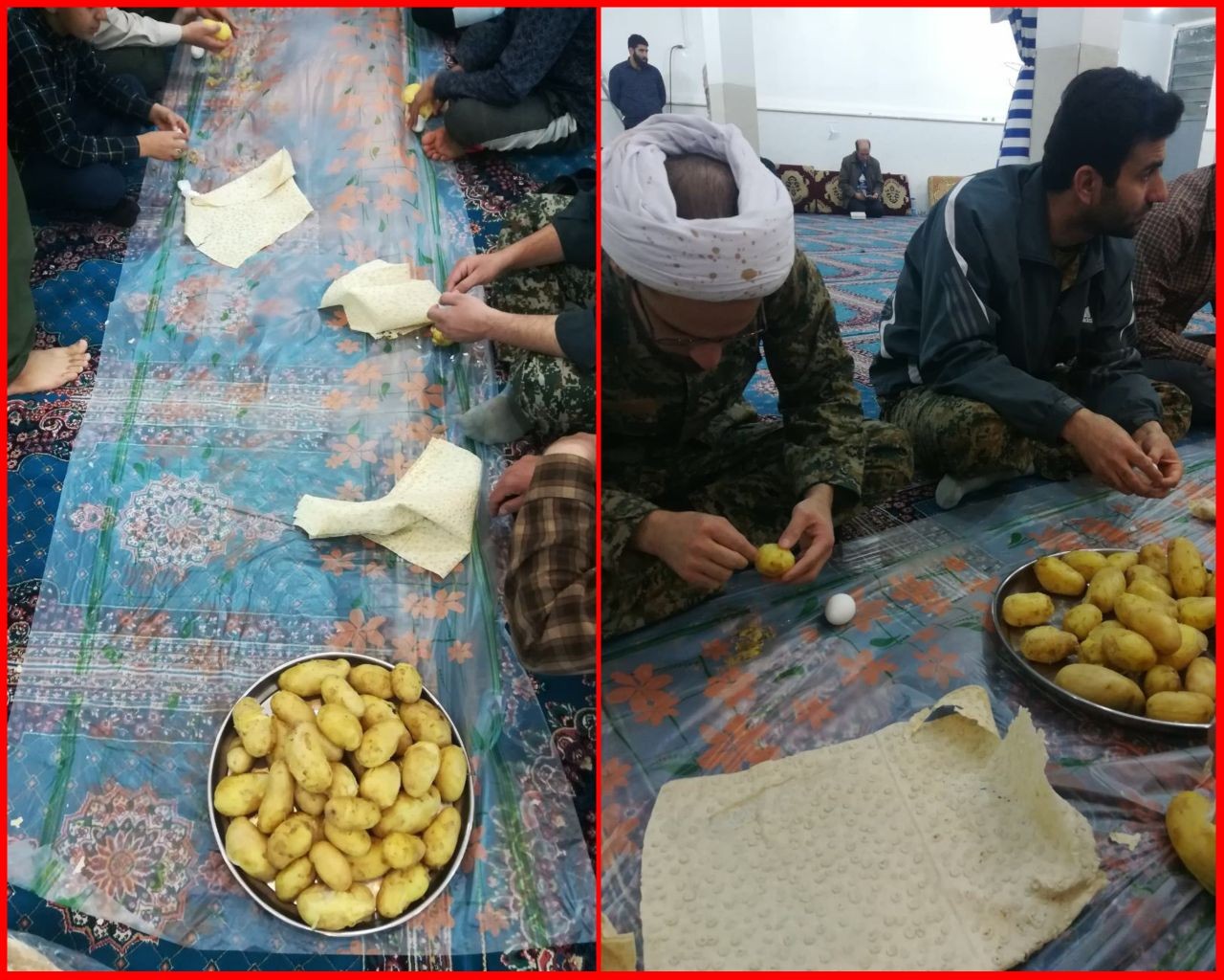 غذای لاکچری دانشجویان جهادی در مناطق سیل‌زده