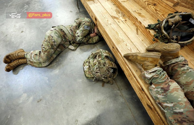 ترس سربازان آمریکایی در پایگاه کویت +عکس