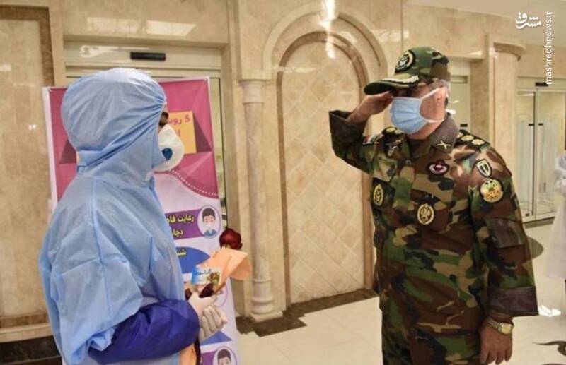 احترام نظامی فرمانده ارتش به پرستار بیماران کرونایی
