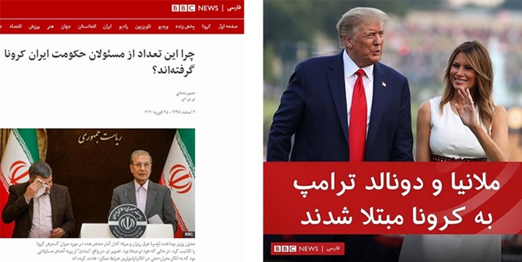 تفاوت نگاه BBCفارسی به کرونای ترامپ و حریرچی