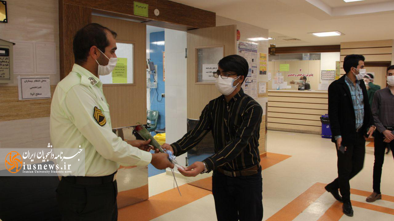 قدردانی از کادر درمان اورژانس استان یزد توسط یک تشکل دانشجویی