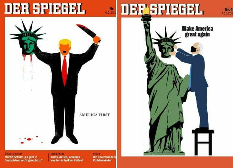 دو طرح جلد متفاوت نشریه «اشپیگل» به فاصله ۴ سال
