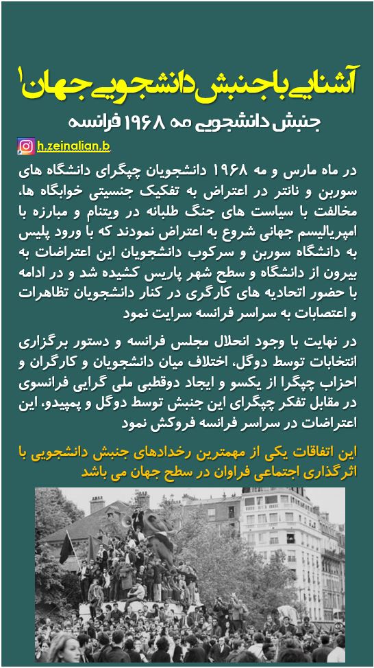 یک| جنبش دانشجویی مه ۱۹۶۸ فرانسه