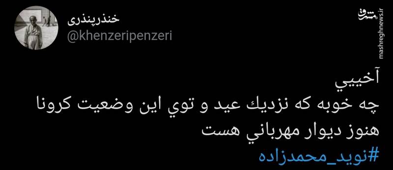 واکنش توییتری‌ها به تیپ جنجالی نوید محمدزاده