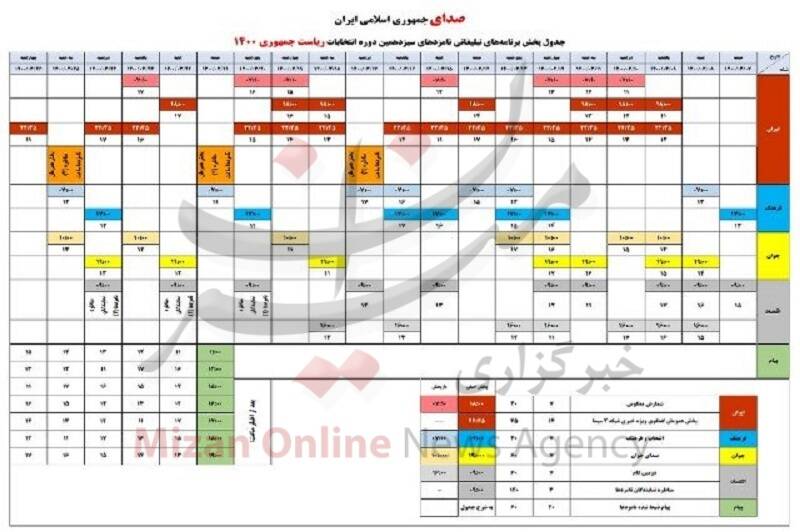 برنامه‌های تبلیغاتی نامزدها دوشنبه ۱۰ خرداد