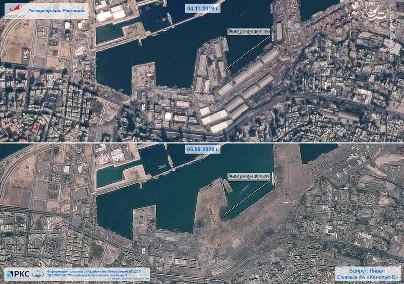 انتشار تصاویر ماهواره‌ای از انفجار بیروت
