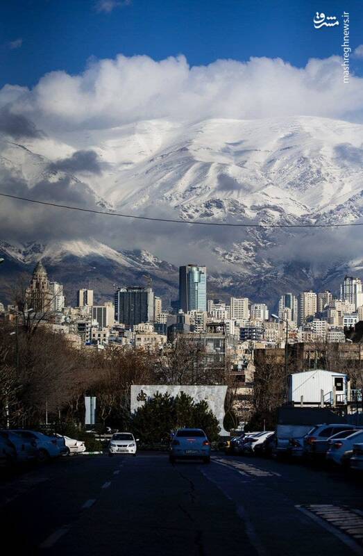 آسمان تهران پس از یک روز بارانی