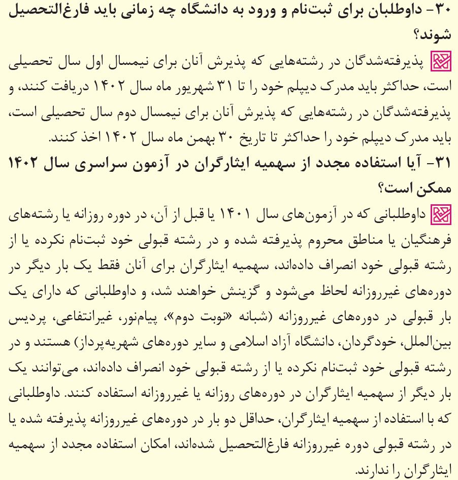 پاسخ به 39 پرسش پرتکرار درباره انتخاب رشته کنکور 1402