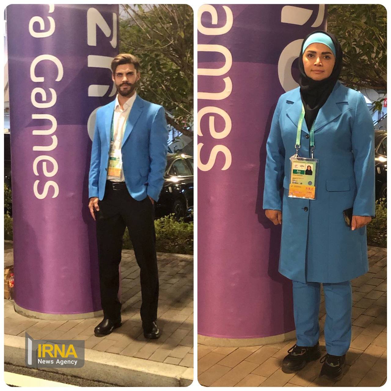 لباس رسمی دختران و پسران ایران در مراسم افتتاحیه پاراآسیایی هانگژو +عکس