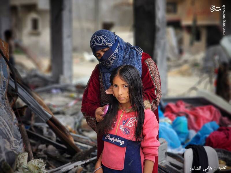  عکس/ زندگی فرشته‌ها در میان آوار