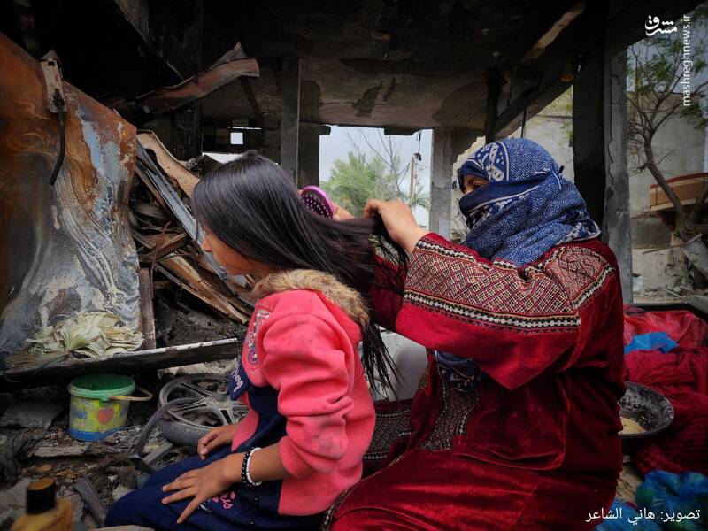  عکس/ زندگی فرشته‌ها در میان آوار