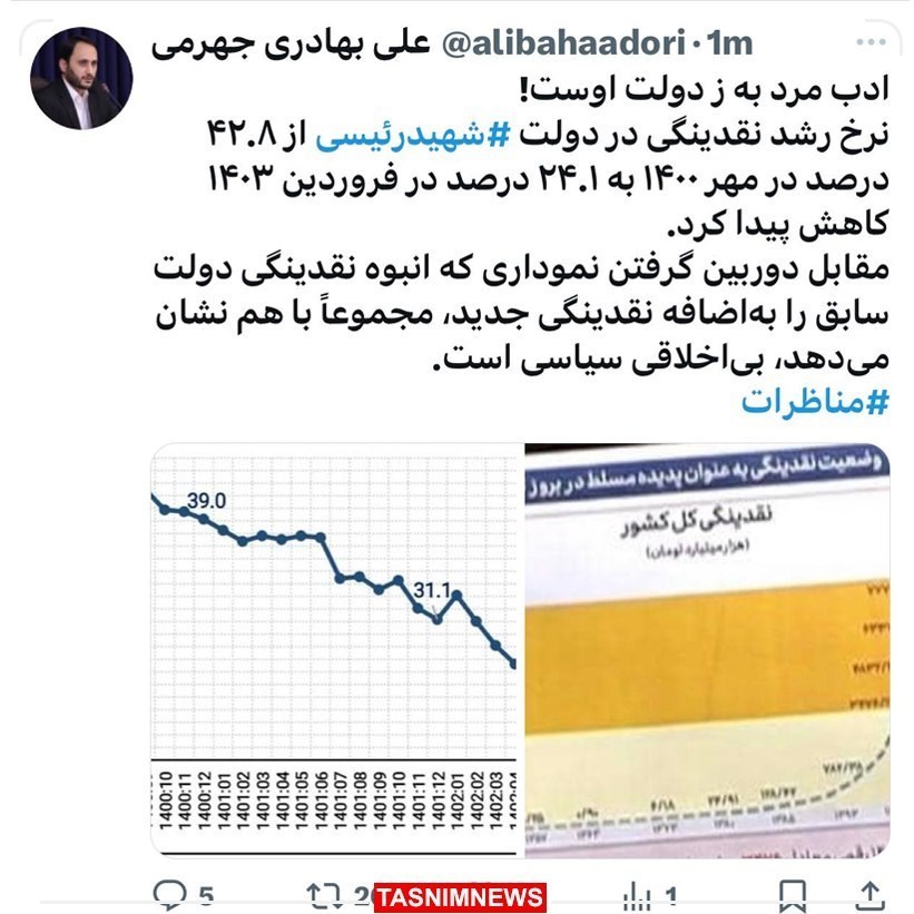 تکذیب افزایش چاپ پول در دولت شهید رئیسی